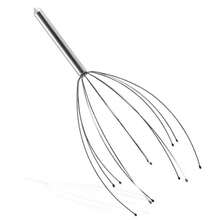 Yabely Araña masajeadora para cabeza portátil anti estrés Masajeador de cabeza Relajante Cuero Cabelludo 12 ejes flexibles plata - Pago - Ver 1