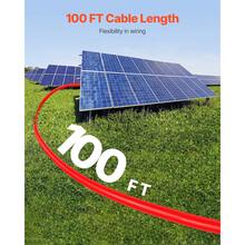 100FT Solar Panel Extension Cable, 10AWG Solar Extension Cable Wire With Female & Male Waterproof Connectors, 6mm² PV Cable For Home, Ship And RV Solar Panels, 100FT Black + 100FT Red (Set Of 2) - Dual Line 100ft - View 3