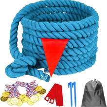 1套拔河绳索套装，适用于户外嘉年华、生日派对、露营、野餐、后院草坪、团队建设、夏季活动（40英尺）