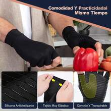 Guantes de Compresión para Artritis, Guantes sin dedos para Alivia el Dolor y la Rigidez de Artritis del Túnel Carpiano y de Mano, Guantes de Compresión de Cobre para Artritis Reumatoide - Chica - Ver 6