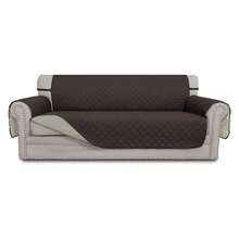 Reversible Couch Cover For 3 Cushion Couch Sofa Cover For Dogs Water Resistant Furniture Protector Cover With Foam Sticks Elastic Straps For Pet Cat Sofa, Chocolate/Beige - Multicolor 1987 - View 1