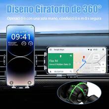 Soporte Celular Automóvil Base Porta Móvil Auto Giratorio 360° con Botón de Liberación Uso con Una Sola Mano para iPhone 16 15 14 13 12 Pro MAX 11/ XR/XS/X Galaxy S24 S23 S22 Ultra - Larga - Ver 3