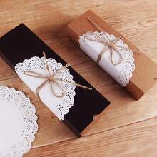 100pcs White Paper Lace Doilies, Disposable Paper Placemats, Decorative Disposable Placemats, Bulk, Suitable For Desserts, Fried Foods, Wedding Tableware Decor, Cake Packaging - Round/Oval/Rectangular/Heart Shaped - White - View 10