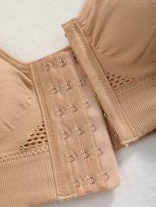 3 Packs Breathable Mesh Sports Bra | Plus Size, Front Closure & Wireless Comfortable Bra - Multicolor - View 6