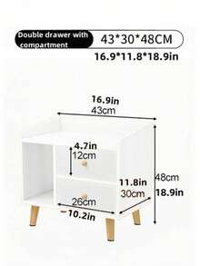 Buros De Madera Sencillos Con 2 Cajones Mesa De Noche Buro - Blanco - Ver 2