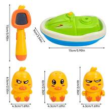 儿童淋浴喷头玩具 - 电动旋转喷头带喷水功能，婴儿淋浴玩具 - 黄色小鸭