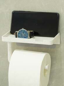 Easy-Install Double-Layer Bathroom Tissue Holder - No-Drill, Wall-Mounted Toilet Paper Dispenser With Storage Shelf Bathroom Accessories Bathroom Tools - Multicolor - View 10