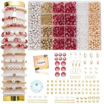 6mm/8mm Crackle Glass Beads Bracelet Making Kit Crystal Glass Beads Jewelry Making Kit, Friendship Bracelet Kit For DIY Crafts Gifts