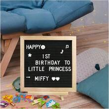 Pizarrón y letrero de madera vintage 30cm x 30 cm Marco de roble Tablero de Letras de Fieltro con Letras Pizarrón y Letrero de Madera Vintage Tablero alfabético de Fieltro enmarcado en Roble con dos Juegos de Letras y Números un trípode Marco de roble tablero de letras de Fieltro con Letras Números, Emojis en Total 340 Intercambiables, Soporte de Trípode les Tablero de mensajes para anuncios de bebés adecuado para el aprendizaje de los niños expositores de restaurantes y tiendas (340 Letras, Números, Signos y Emojis) - Negro - Ver 11