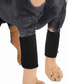 Férula para fracturas para Mascotas, Rodilleras Delanteras y traseras para Perros, Estuche Protector, Vendaje de recuperación de articulaciones, Equipo Protector ortopédico Fijo(S-Negro) - Negro - Ver 10