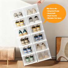 1pc 6-Tier Shoe Rack Organizer,Vertical Narrow Space Saving Storage Free Standing Corner Shelf For Closet Entryway Bedroom Garage - White - View 3