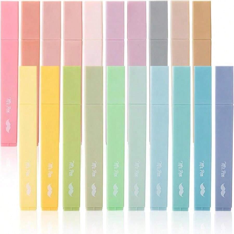 Mr. Pen- Aesthetic Highlighters, 20 Pcs, Chisel Tip, Pastel Colors, No Bleed Bible Highlighter Pastel, Assorted Colors - MàuT - Xem 1