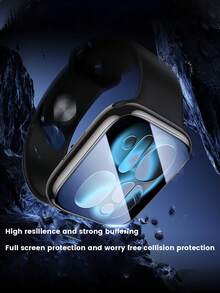 适用于 7/6/SE/5/4/8/9 40mm/41mm/42mm/44mm/45mm/38mm 的 PMMA 隐私屏幕保护膜，非玻璃材质，防刮花，适合注重隐私的用户，屏幕保护必备品，适用于日常、办公室、家庭等各种场合。日常防护、办公室、家庭手表配件、手表屏幕保护膜、防水、防震、防摔、防刮花。 - 黑色 - 查看 6