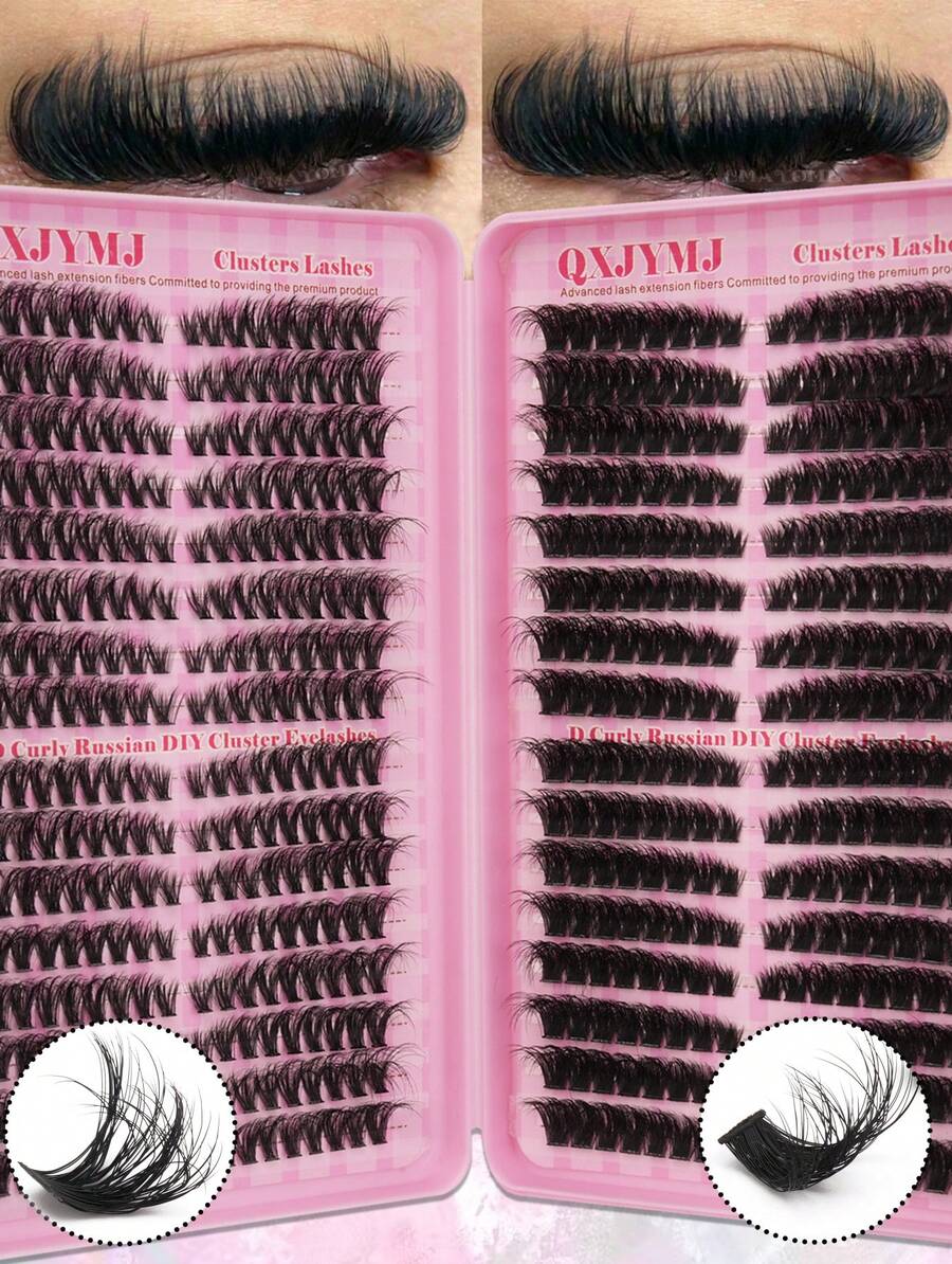 32 Rows Single Lash Book, 544pcs Large Capacity, 8-16mm Mixed Length Cluster Eyelashes, Suitable For Beginners DIY Lash Extensions At Home, Lash Clusters, Individual Eyelashes, False Eyelashes, Fake Eyelashes Fluffy Faux Mink Eyelash Extension DIY Kit, 0.08mm Thickness, Natural Clustered Look, Reusable - D - Xem 1