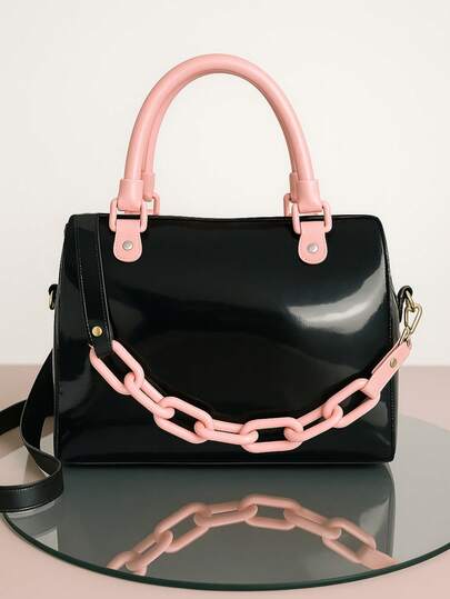 Bolsa Feminina Transversal Corrente Emborrachada Promoção Estilo Moderno e Vibrante