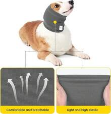 MEISO 2 Piezas Orejeras Antiruido para Perros,Suaves y Ajustables, Protección Auditiva Ruidos Fuerte para Aliviar Estrés y Ansiedad en Mascotas - Gris - Ver 5