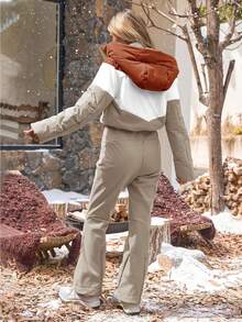 Fisoew Thermal Snowsuit For Women, Waterproof One Piece Ski Suit, Cold Weather Outdoor Gear | Winter Ski Wear | Winter Snowboarding Jumpsuit - 駝色 - 查看 3