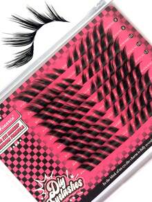 New 108 Pcs Diy Individual Fox Eyelashes Acrylic Packaging Slim And Slanted Oblique Eye Tail Lengthening Sexy And Charming Sexy Makeup Suitable For People Who Love Beauty And Fashion - Black - View 3