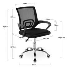 DASCK - Silla de Oficina Silla de Malla Altura Ajustable para Trabajo Silla Escritorio Ergonómica Giratoria - Gris - Ver 6