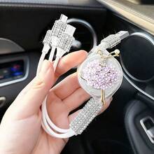 1pc Shiny Rhinestone Car Charger, Fast Charging USB Type-C Car Phone Charger, Diamond Adapter, Compatible With Phones, Dashcams, GPS And Other Devices, Ideal Gift For Men And Women On Holidays/Birthdays - Multicolor - View 44