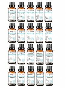 EUQEE 1瓶10毫升精油，适用于香薰机、加湿器、DIY蜡烛、香皂、芳香疗法护肤、改善睡眠、卧室放松、空气清新剂、室内喷雾、汽车香氛，持久留香，母亲节/生日礼物，香草、薰衣草、尤加利、茉莉、檀香、香茅、薄荷、肉桂、橙花、雪松、甜橙、佛手柑、柠檬草、广藿香、玫瑰、柠檬、茶树、迷迭香、乳香、依兰 - 多樣化香型 - 查看 3
