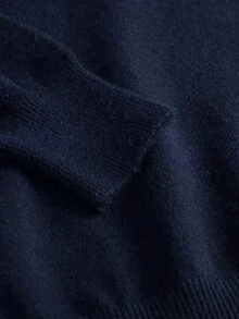 GRDR 男士圆领长袖毛衣，百搭日常针织套头衫 - 藏蓝色 - 查看 5