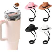 4 Pack Silicone Cowboy Hat Straw Covers Cap Compatible With Stanley Cup 30 40 Oz Cute Funny Tumbler Straw Topper Accessories For Man And Woman Christmas Gift - Tulip - 查看 6