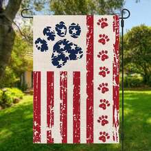 12x18in Patriotic Stars & Dog Paw Garden Flag - Double-Sided Durable Polyester, Independence Day Memorial Day Outdoor Decor, Yard/Home Seasonal Banner, No Flagpole Included - Nhiều màu - Xem 6
