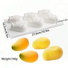 Molde de silicona con forma de fruta 3D, reutilizable para hornear postres, gelatina, helado y talla grande. Incluye formas como plátano, fresa, pera, limón, mango, frambuesa, naranja, melocotón, coco, cacao, manzana, cereza. Adecuado para Navidad, San Valentín, bodas y otras festividades