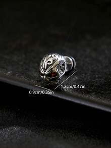 1pc Stainless Steel Punk Style Fox, Cat, Skull Design Earring For Men, Accessory For Party, Music Festival, Daily Wear - Multicolor - View 10