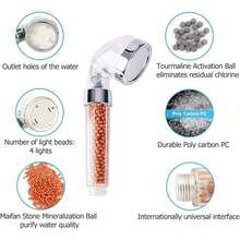 1pc High-Pressure Filter Shower Head, 3-In-1 Digital Display Filter Shower Head With LED Colorful Color-Changing Light, Handheld Filter Shower Faucet, Equipped With Digital Temperature Display And Negative Ion Filter Water Spray Device, Suitable For All Skin Types, Bathroom Accessories Bathroom Accessories Bathroom Tools - Multicolor - View 9