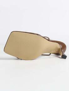 Sandalias de tacón alto para mujer en verano, zapatos elegantes de dama de color marrón moca para primavera/verano, sandalias de tacón alto y puntera abierta de moda sexy, sandalias de tacón de aguja de punta cuadrada, tacones de gatito para novia y boda, zapatos rojos de sandalias - Marrón Mocha - Ver 11