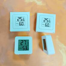 1/2/3个装迷你室内温湿度计，液晶数字温湿度计，适用于室内 - 精准温湿度监测，电池供电，安装简便，白色（仅摄氏度），室内气候监测器，温度监测器，湿度监测器 | 现代美学设计 | 简约白色外壳 - 白色 - 查看 3