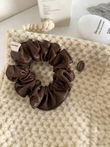 Women Vintage French Silk Satin Hair Tie In Black, White And Khaki, Fashionable Versatile Chic Simple Minimalist Style Hair Ties For Daily Wear, Parties, Work, Holidays, Etc., Suitable For Hairstyles Like Ponytails, Buns And Updos, Also Applicable For Washing Face, Showering, Applying Makeup And Matching With Clothing As Accessory Scrunchies Scrunchy Hair Ties, Casual ,Hair Elastics ,Hair Rubber Bands ,Hair Rope ,Elastic Hair Tie