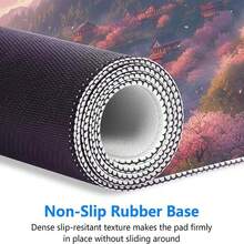 Anime Cherry Blossoms Gaming Mouse Pad Desk Pad  Mountains Pink Sky Village Mousepad XL Large Gaming Mouse Pad Laptop Keyboard Mat Desk Pad Office Computer Keyboard Laptop Home - 長方形 - 查看 5