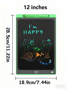 1个12/8.5英寸液晶手写板，可重复书写数字黑板艺术绘画工具，彩色涂鸦板，儿童益智玩具，儿童礼物，学习旅行游戏，适合男孩女孩，万圣节装饰，返校季 - 12英吋 - 查看 8