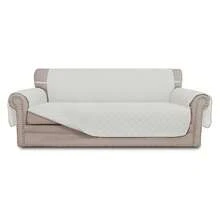 Reversible Couch Cover For 3 Cushion Couch Sofa Cover For Dogs Water Resistant Furniture Protector Cover With Foam Sticks Elastic Straps For Pet Cat Sofa, Ivory/Ivory - Multicolor 1985 - View 1