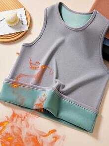 New Thermal Fleece Vest For Men, Warm Insulated Undershirt, Autumn/Winter Layering Top