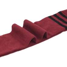 Women Thigh High Socks Cotton Warm Over The Knee High Leg Warmers Long Boot Socks With Stripes,28433042 - 酒紅色 - 查看 2