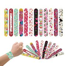 12/24/30/48PCS 1 Set Of Valentine's Day Slap Bracelet, Suitable For Valentine's Day, Weddings, Anniversaries And Carnivals - Romantic Wristband Without Electricity, Suitable For Couples And Celebrations