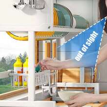 1P Estante de Almacenamiento de Utensilios de Cocina para Escritorio, Estante Grande para Platos Sobre el Fregadero con Armario Antipolvo, Estante de Almacenamiento para Cocina con Puerta de Armario, Estante para Cuencos y Platos en la Encimera, Estante de Almacenamiento Multifuncional para Armario, Cajón de Armario de Pared, Adecuado para Cocina, Restaurante, Hogar - Blanco - Ver 5