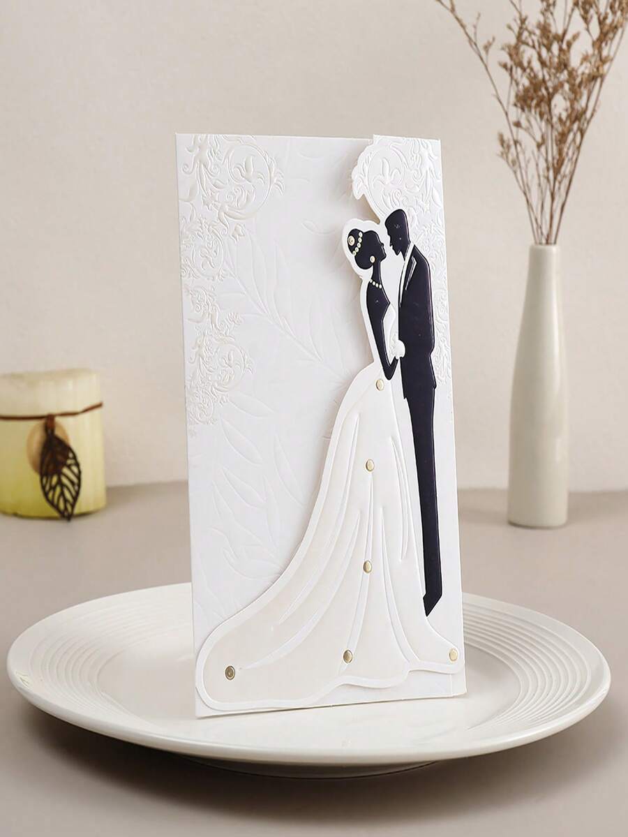 5pcs/20pcs Wedding Invitation Cards, Bride & Bride Design Invitations, 5x7 Inches, Suitable For Wedding/Bridal Shower/Birthday Party Invitations, Wedding Decor - Multicolor - View 1