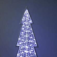 Lexi Lighting 2D Mesh Christmas Tree With Twinkle LED Tree Shaped Design With Winding Rope Light Timer Function Standing Lighted Xmas Decoration For Holiday Party Home Yard Small White - White - View 3