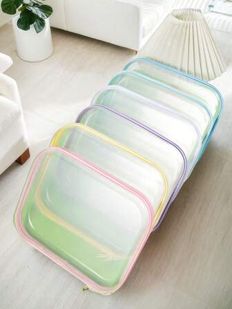 3pcs Transparent PVC Makeup Bag, Stationery Pouch, Water-Resistant, Suitable For Cosmetics Storage, Gift Packaging, Travel Essentials, Collectibles,Gifts For Women,Christmas Gifts,Gift Ideas For Women