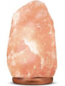 Lámpara de Sal Rosa del Himalaya con Control de Intensidad de Luz, Foco Reemplazable y Base de Madera, Adecuada para Yoga, Meditación, Energía y Purificación, Perfecta para Decoración - 1 - Ver 1