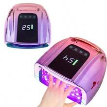 96W UV LED Nail Lamp Rechargeable UV Light For Gel Nails Professional Nail Dryer UV Light For Nails With Automatic Sensor/4 Timer Setting Large Capacity-15600mAh - Gradientpurple - View 1