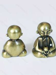 1个迷你冥想僧侣香炉，金属僧侣香炉，简约香薰装饰，适用于家居和办公室展示