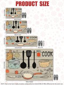 Flannel Kitchen Mat - Non-Slip High Quality Washable Floral Pattern 100% Polyester Mat, Suitable For Home Office And Living Room Floors, Comfortable Non-Slip Backing, Kitchen Living Room Floor Mat - Multicolor - View 9