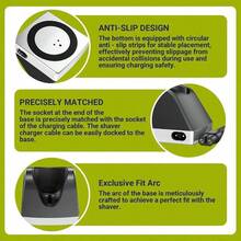 Charger Dock Compatible With Philips Norelco Oneblade QP2520, 4.3V Charging Base Stand For One Blade Hybrid Electric Trimmer And Shaver Power Cord Adapter Supply Black - 預設 - 查看 3