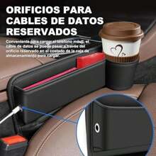 Bolsa Espacio para Vasos Cuero para Coche, Seat Gap Storage Box, Multifuncional, Bolígrafos y Evitar Que se Caigan Objetos Pequeños, Car Leather Cup Holder Gap Bag (Copiloto)(default) - Multicolor - Ver 8